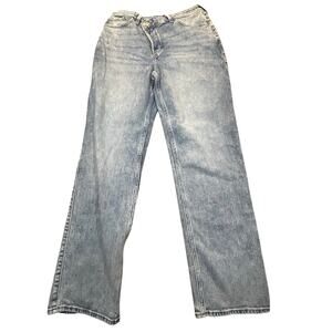 Hollister 90s Vintage Straight Jeans 11R 30x31 High Rise Light Wash asymmetrical